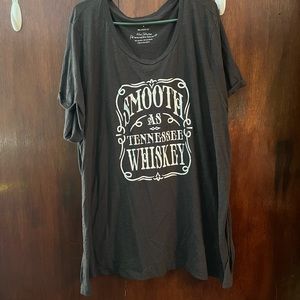 Torrid BLACK SLUB KNIT SMOOTH AS TENNESSEE WHISKEY VINTAGE CREW TEE